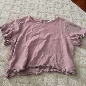 Pacsun ruffled cropped shirt size small